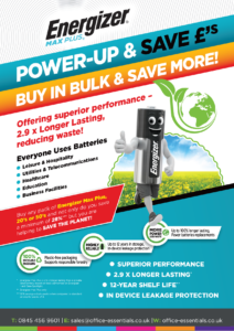 Power-up and save £££, buy in bulk and save more. Energizer batteries. Help save the planet with longer lasting batteries.